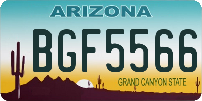 AZ license plate BGF5566