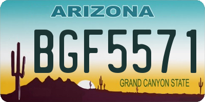 AZ license plate BGF5571
