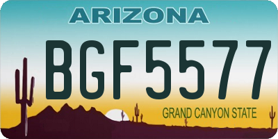 AZ license plate BGF5577