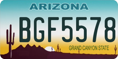 AZ license plate BGF5578