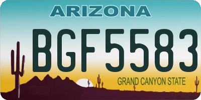 AZ license plate BGF5583
