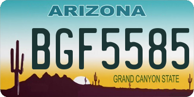AZ license plate BGF5585