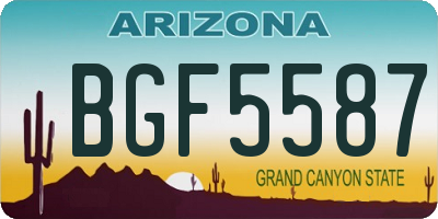 AZ license plate BGF5587