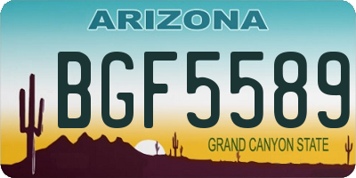 AZ license plate BGF5589