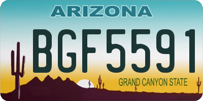 AZ license plate BGF5591