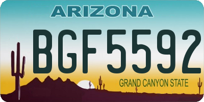 AZ license plate BGF5592