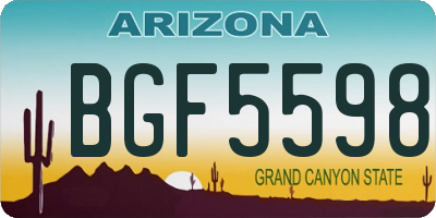 AZ license plate BGF5598