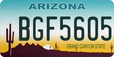 AZ license plate BGF5605