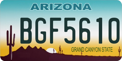 AZ license plate BGF5610