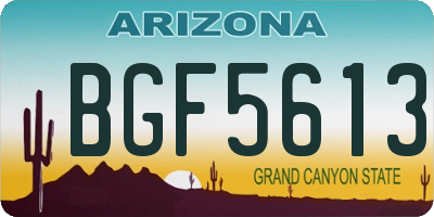 AZ license plate BGF5613