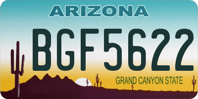 AZ license plate BGF5622