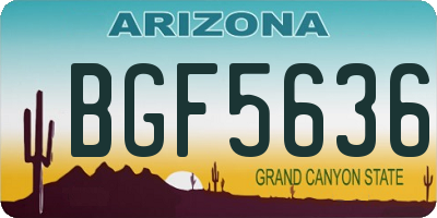 AZ license plate BGF5636