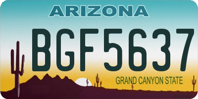 AZ license plate BGF5637