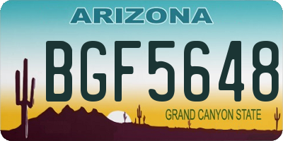 AZ license plate BGF5648