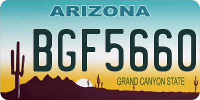 AZ license plate BGF5660