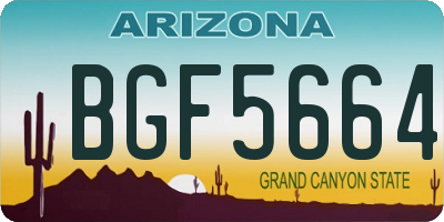 AZ license plate BGF5664