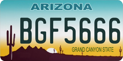 AZ license plate BGF5666