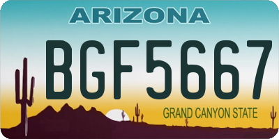 AZ license plate BGF5667