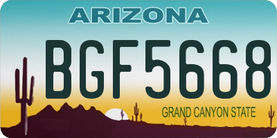 AZ license plate BGF5668