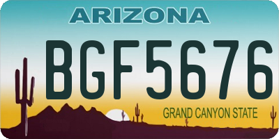 AZ license plate BGF5676