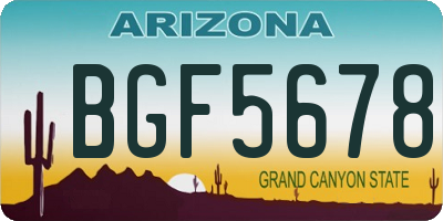 AZ license plate BGF5678