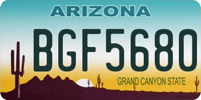 AZ license plate BGF5680