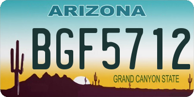 AZ license plate BGF5712