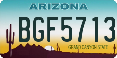 AZ license plate BGF5713