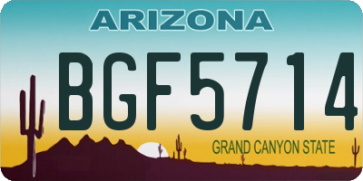 AZ license plate BGF5714