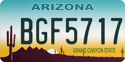 AZ license plate BGF5717