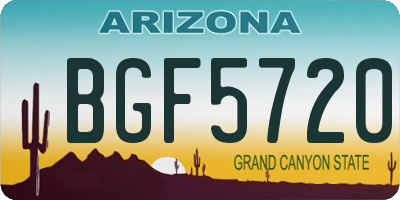 AZ license plate BGF5720