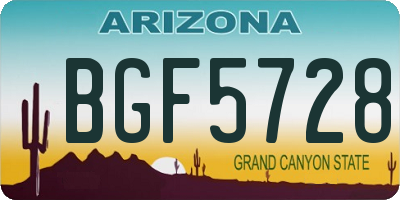 AZ license plate BGF5728