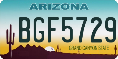 AZ license plate BGF5729