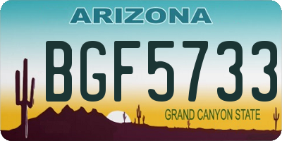 AZ license plate BGF5733