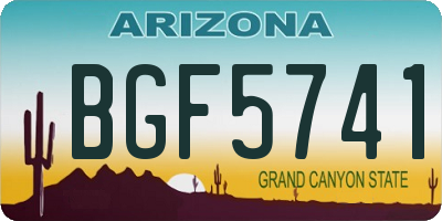 AZ license plate BGF5741