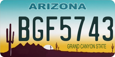 AZ license plate BGF5743