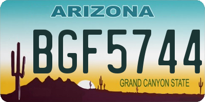 AZ license plate BGF5744