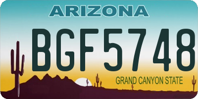 AZ license plate BGF5748