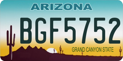 AZ license plate BGF5752