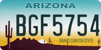 AZ license plate BGF5754