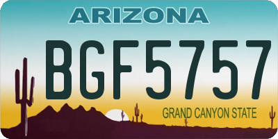 AZ license plate BGF5757