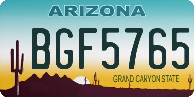 AZ license plate BGF5765
