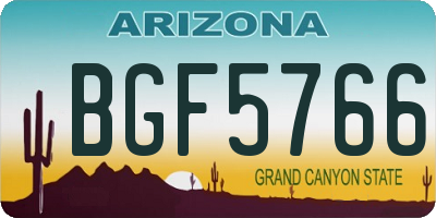 AZ license plate BGF5766