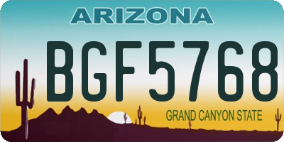 AZ license plate BGF5768