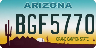 AZ license plate BGF5770
