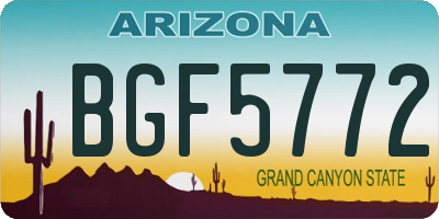 AZ license plate BGF5772