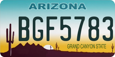 AZ license plate BGF5783