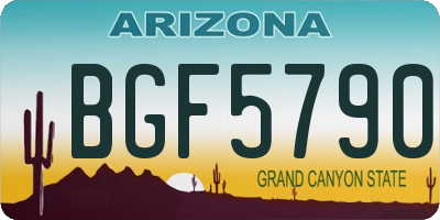 AZ license plate BGF5790