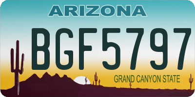 AZ license plate BGF5797