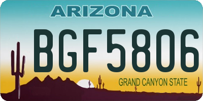 AZ license plate BGF5806